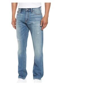 Jean Shop Men’s Mick Straight Leg Jeans Size 36 Blue Distressed  100% Cotton